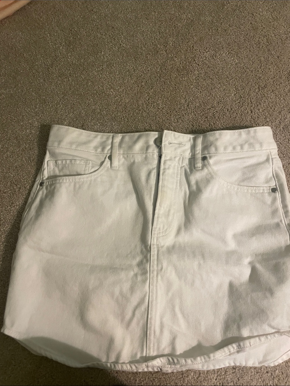 Express White Denim Mini Skirt